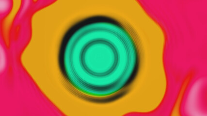 Motion Colored Flowered Wavy Circles in Center Gradient Background