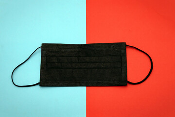 Black protective surgical face mask