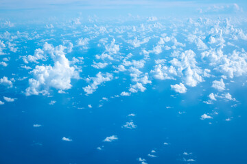 Fototapeta na wymiar Stunning Cloudy Blue Sky High in The Atmosphere