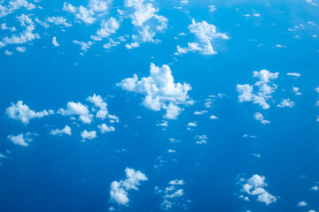 Fototapeta na wymiar Stunning Cloudy Blue Sky High in The Atmosphere