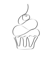 Lineart Cupcake