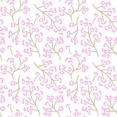 Seamless pattern with cherry blossoms