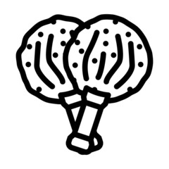 pompom for cheerleaders line icon vector. pompom for cheerleaders sign. isolated contour symbol black illustration