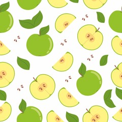 Green apple pattern. Fruit pattern