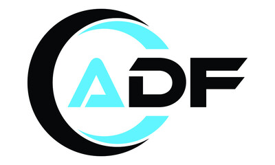 ADF swoosh logo design vector template | monogram logo | abstract logo | wordmark logo | lettermark logo | business logo | brand logo | flat logo.
