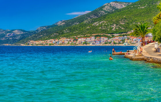 Adriatic sea during sunny day in Neum, Bosnia and Herzegovina.