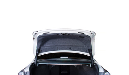 The trunk of the car is open,isolated on white background © BLKstudio