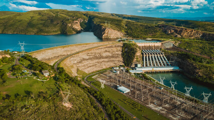 Furnas Hydroelectric Power Plant. Power generating dam in Minas Gerais, Brazil