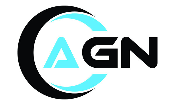 AGN swoosh logo design vector template | monogram logo | abstract logo | wordmark logo | lettermark logo | business logo | brand logo | flat logo.
