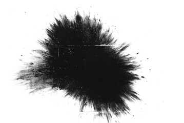 Black ink powder isolated on the white background.