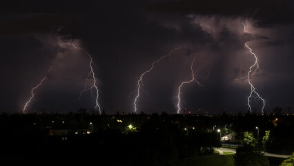 Fototapeta na wymiar lightning in the city