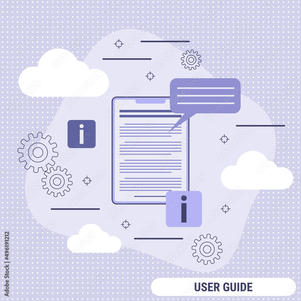 Poster user guide, tutorial flat design style vector concept illustration