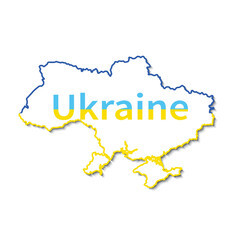 Map of Ukraine national flag color