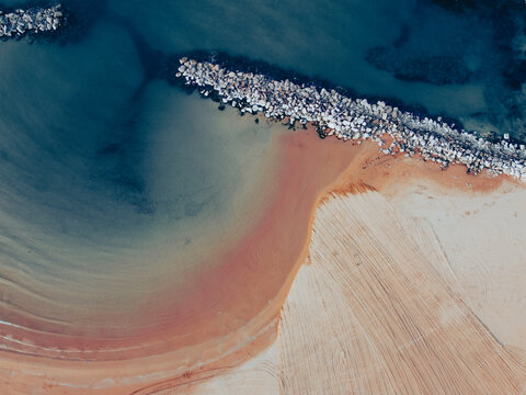 Aerial view of the beach