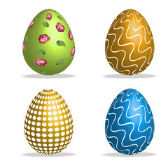 Set of color Easter eggs isolated on white