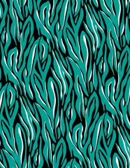 Door stickers Green Coral Seamless zebra pattern, animal print.