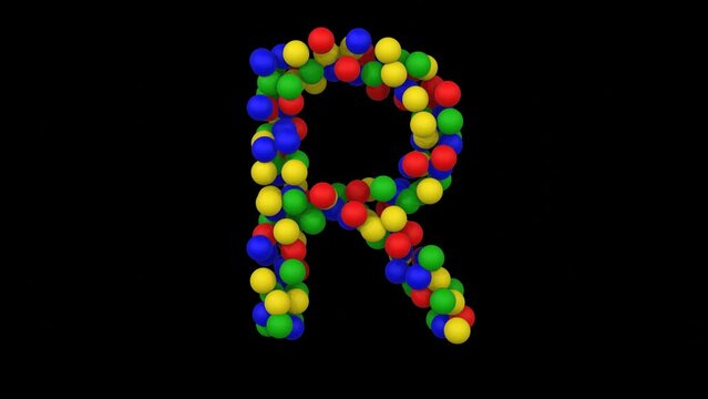 Toy Ball Animation Themed Font  Letter R