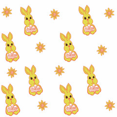 easter digital illustration, easter bunny, rabbit congratulations on rebirth, spring holiday, resurrection holiday, easter holiday of life, religious holidays, easter eggs symbol of life and rebirth, 