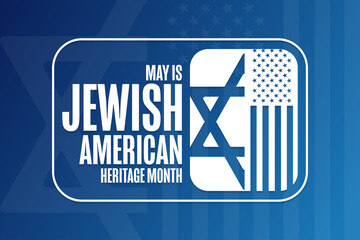 May is Jewish American Heritage Month. Holiday concept. Template for background, banner, card, poster with text inscription. Vector EPS10 illustration.