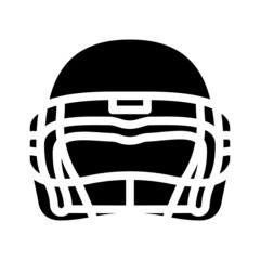helmet player accessory glyph icon vector. helmet player accessory sign. isolated contour symbol black illustration