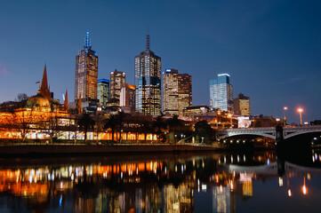Fototapeta na wymiar The city center of Melbourne - Australia