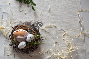 Wielkanoc, kartka świąteczna, jajka, pisanki, dekoracje wielkanocne. Easter, easter decorations, eggs, poster - obrazy, fototapety, plakaty