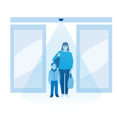 Puertas autom&aacute;ticas mama e hijo