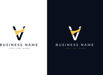 Minimal and Modern initial letter V logo design for Brand identity