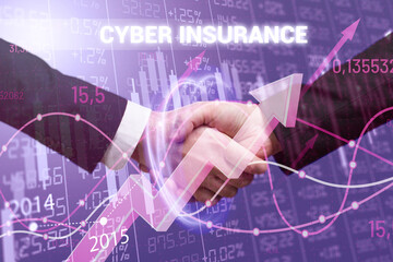 Business, Technology, Internet and network concept. Financial Graph. Stock Market chart. Forex Investment: Cyber insurance