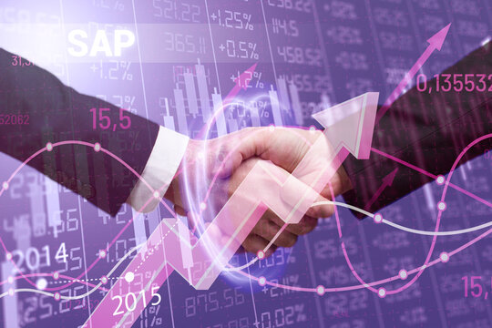 Business, Technology, Internet and network concept. Financial Graph. Stock Market chart. Forex Investment: SAP