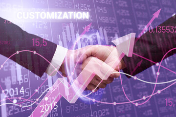 Business, Technology, Internet and network concept. Financial Graph. Stock Market chart. Forex Investment: Customization