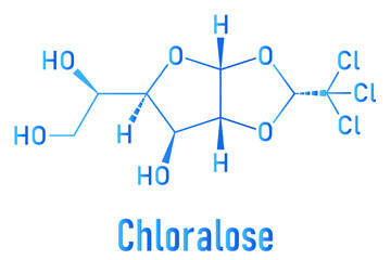 Chloralose rodenticide molecule. Skeletal formula.