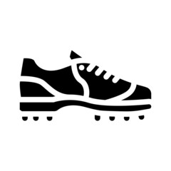 shoes cricket player footwear glyph icon vector. shoes cricket player footwear sign. isolated contour symbol black illustration