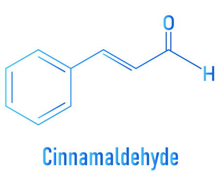 Cinnamaldehyde (cinnamic aldehyde) cinnamon flavor molecule. Skeletal formula.