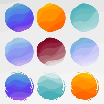 Vector illustration of 6 elegant abstract color sets