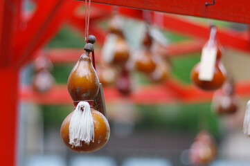 疫病退散の願いの込められ、奉納された瓢箪