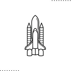 Space shuttle Endavours, vector isolated outline icon