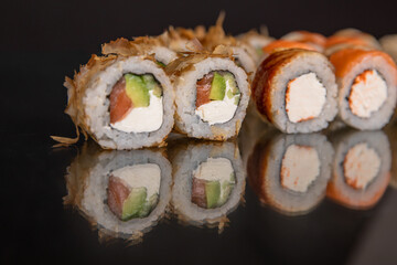 traditional Japanese sushi. Japanese kitchen.