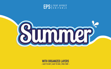 summer text effect suitable for label or promotion