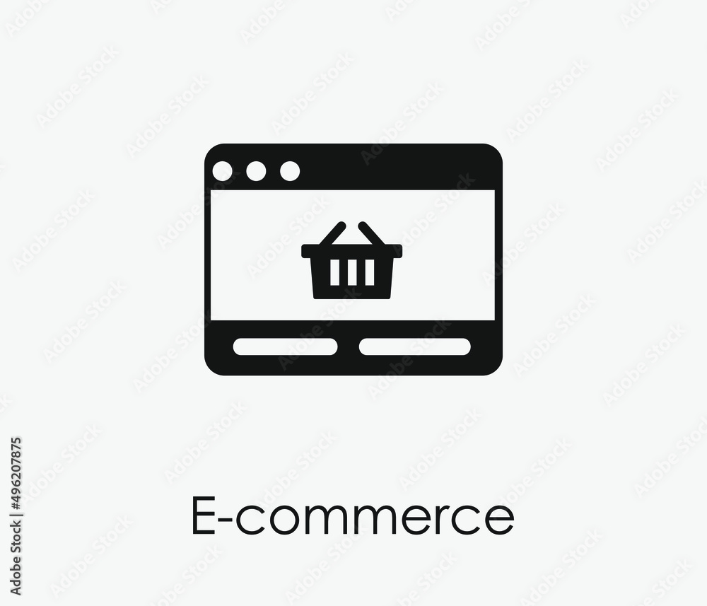Aufkleber e-commerce vector icon. editable stroke. symbol in line art style for design, presentation, website 