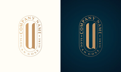 Abstract Premium luxury corporate identity letter U logo design
