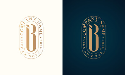 Abstract Premium luxury corporate identity letter B logo design