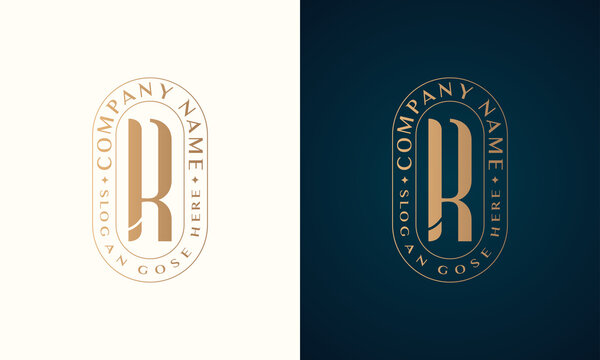 Abstract Premium luxury corporate identity letter R logo design