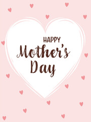 Mother's Day gift brush lettering on watercolour heart element. Poster, greeting card. Vector illustration, vintage style.