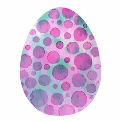 Vector watercolor illustration of easter egg.