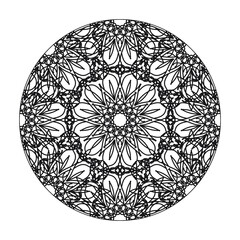 Circular pattern in the form of mandala with flower for henna mandala tattoo decoration
