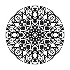 Circular pattern in the form of mandala with flower for henna mandala tattoo decoration