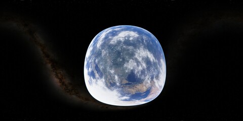 360 degree environment map of an orbital view of the earth in a height of 1000 km above the Carpathians.