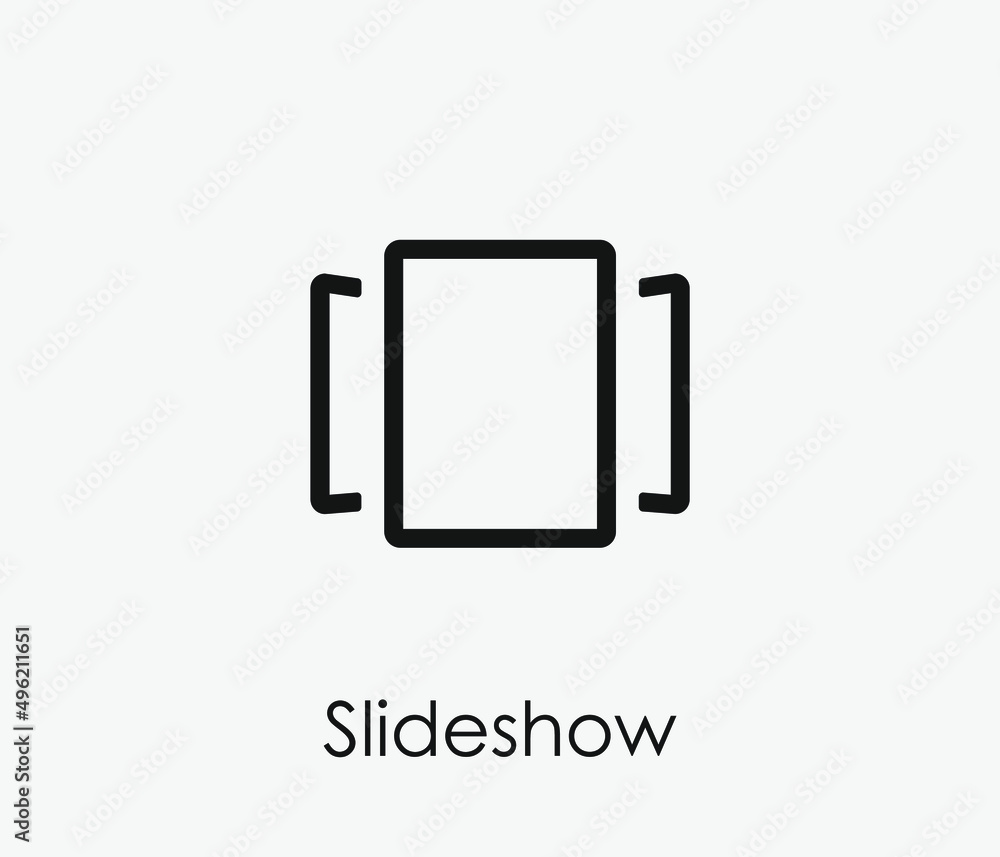 Poster slideshow vector icon. editable stroke. symbol in line art style for design, presentation, website o