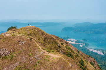 Man hiking on Mountain, Sai Kung, Hong Kong